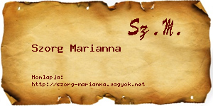 Szorg Marianna névjegykártya