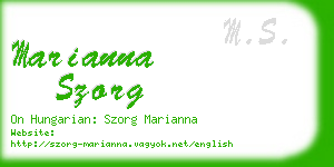 marianna szorg business card